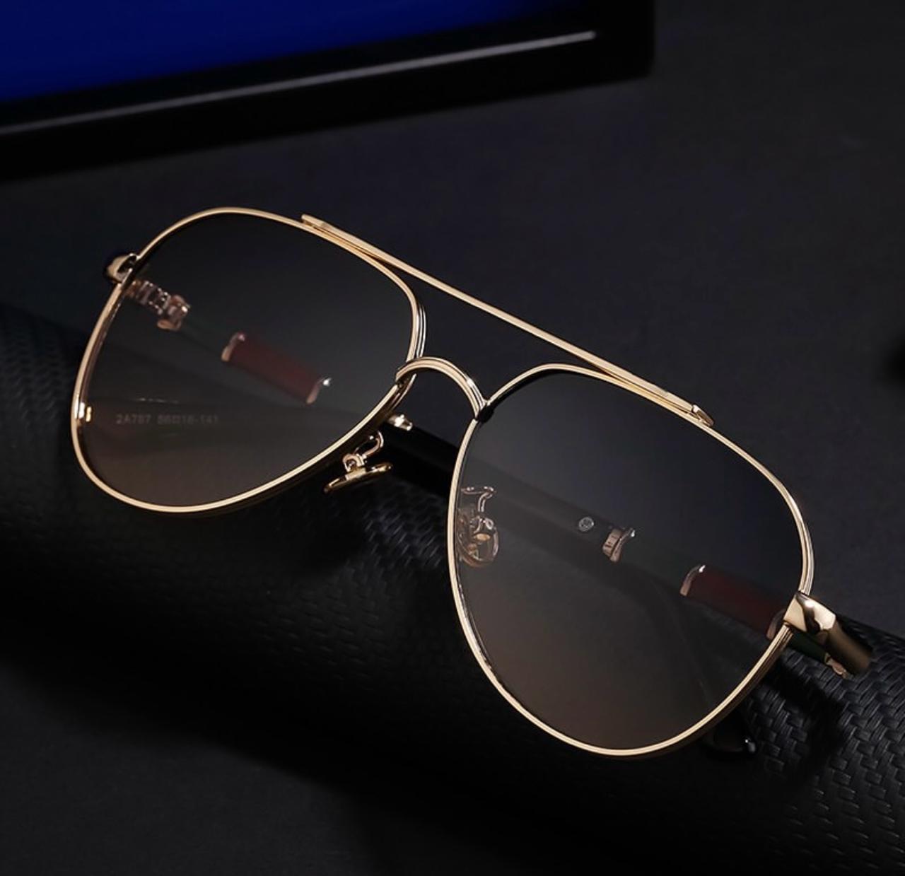 Ryder Gold and Black Unisex Sunglasses