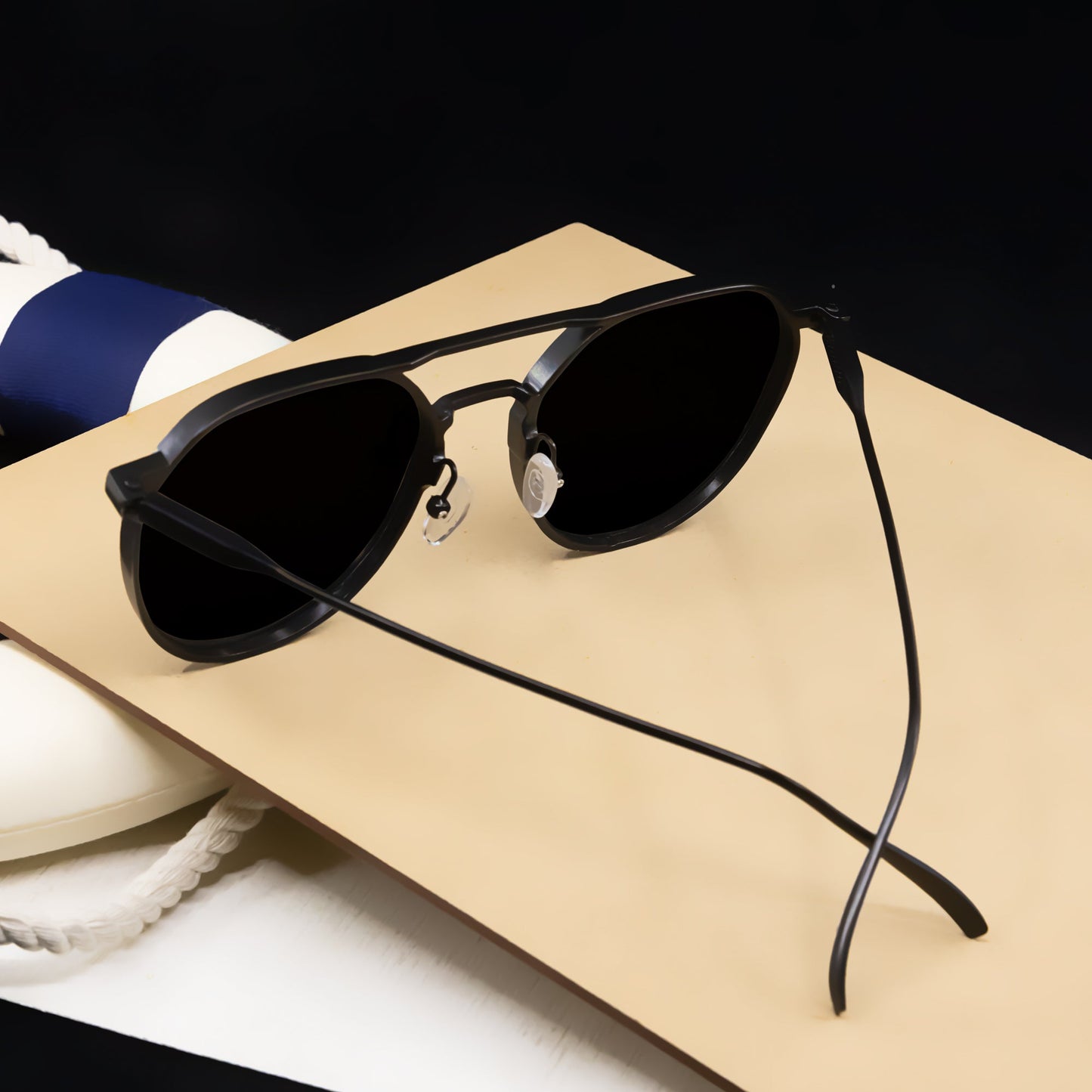 Oustler Black And Black Unisex Sunglasses