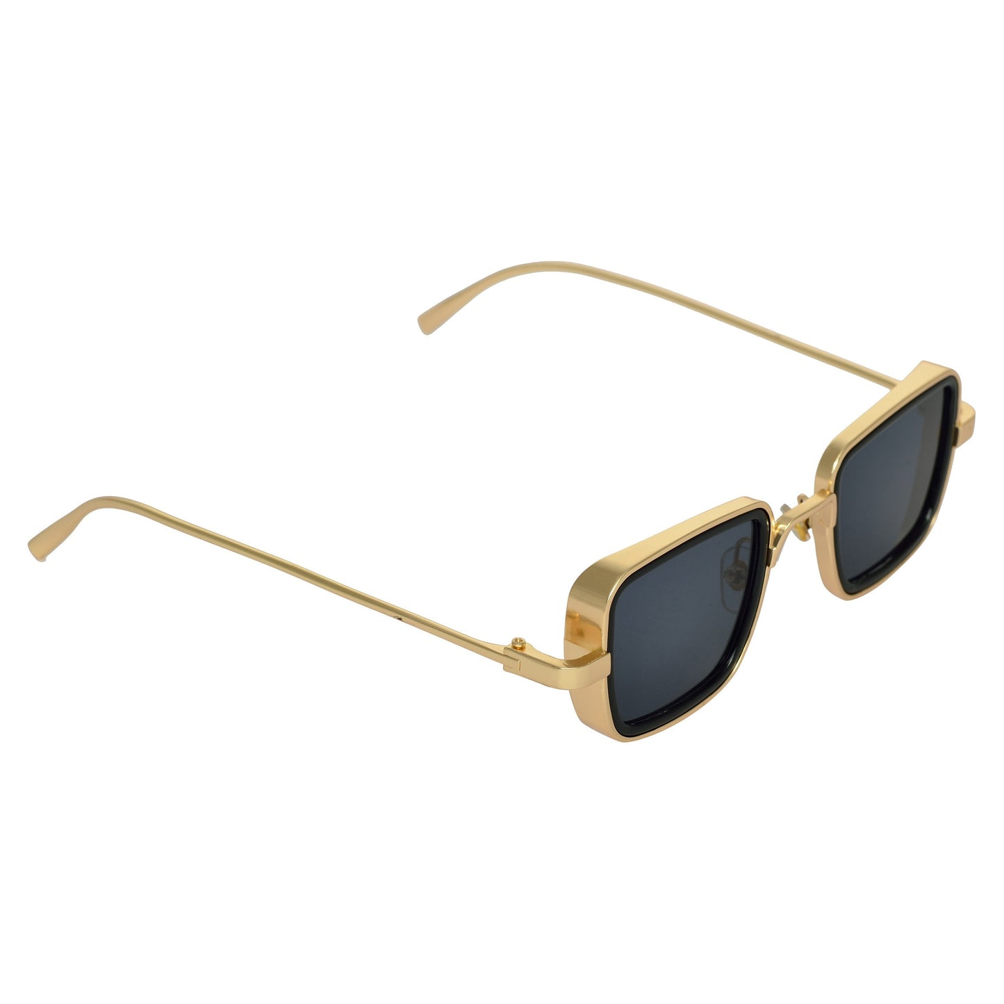Black And Gold Retro Square Sunglasses