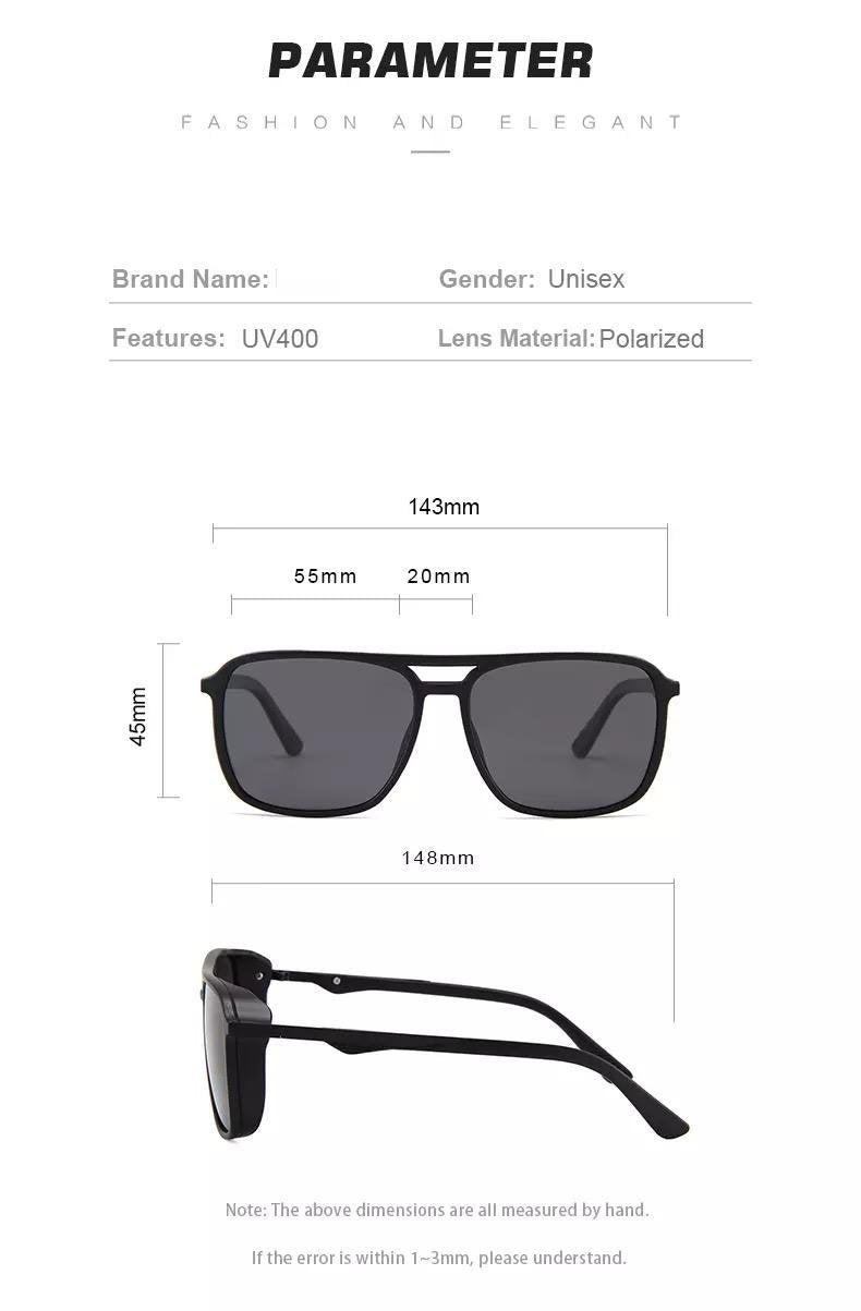 Black Retro Square Sunglasses For Men And Women