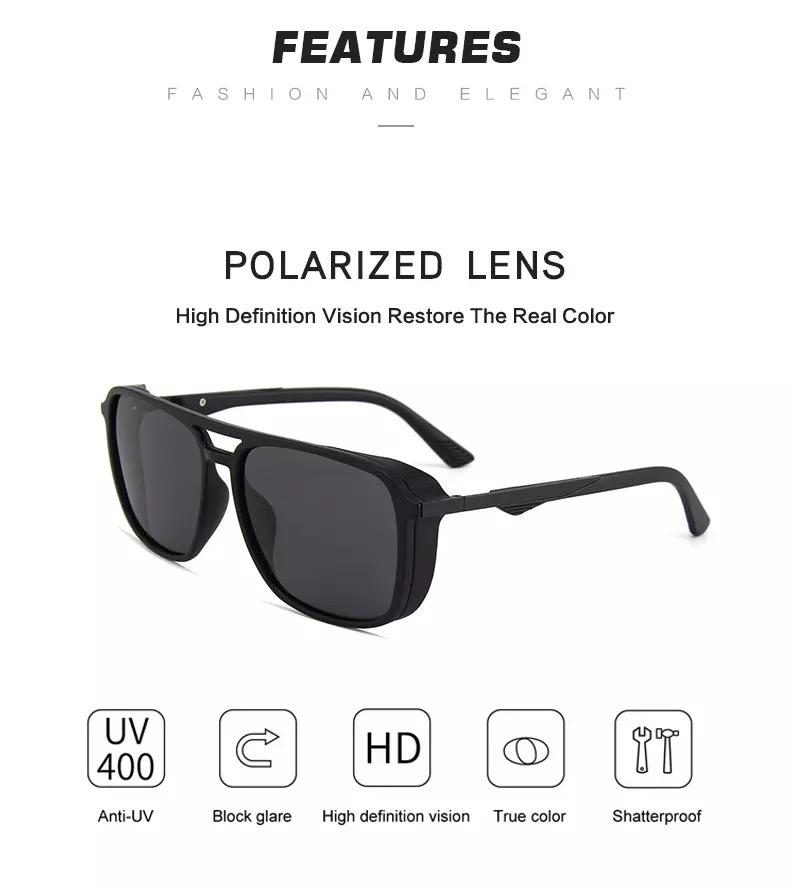 Black Retro Square Sunglasses For Men And Women