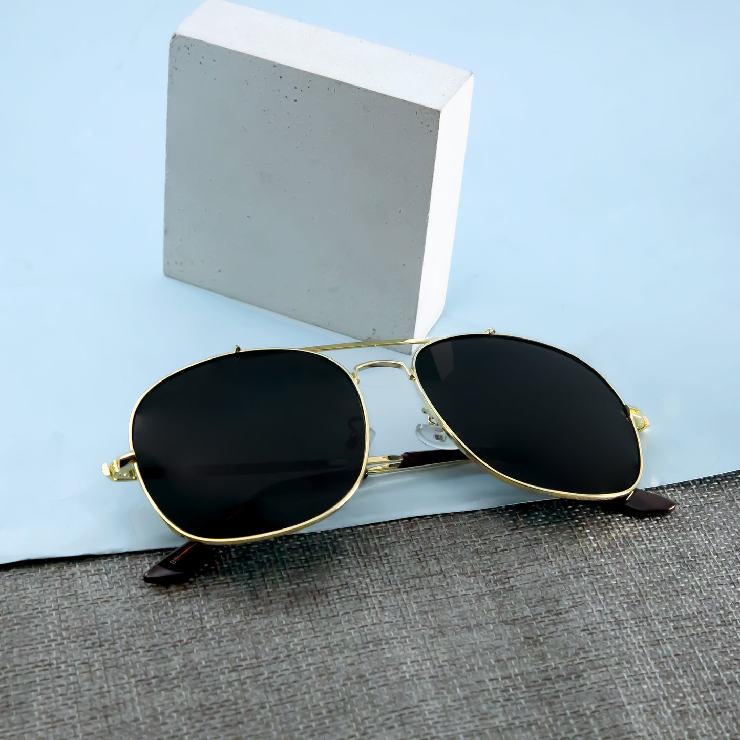 MT Mastar 002 Gold And Black Unisex Sunglasses