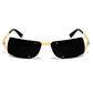 Mokon Gold And Black Unisex Sunglasses