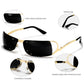Mokon Gold And Black Unisex Sunglasses