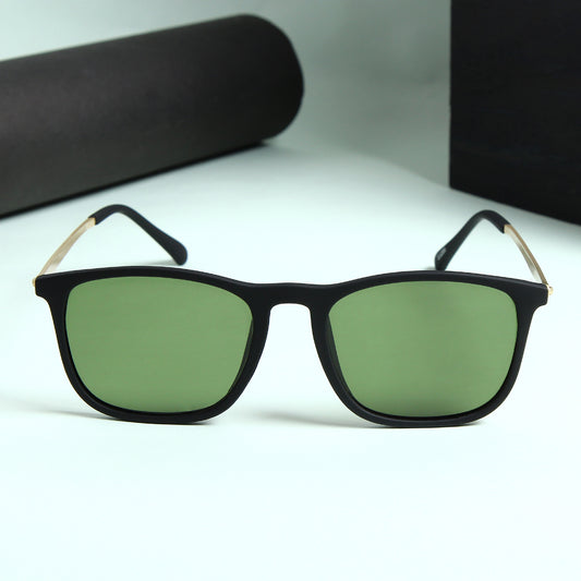 Sparloo Gold And Green Unisex Sunglasses