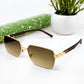 OH 003 Gold And Brown Gradient Premium Sunglasses
