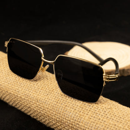 YH Gold And Black Premium Sunglasses