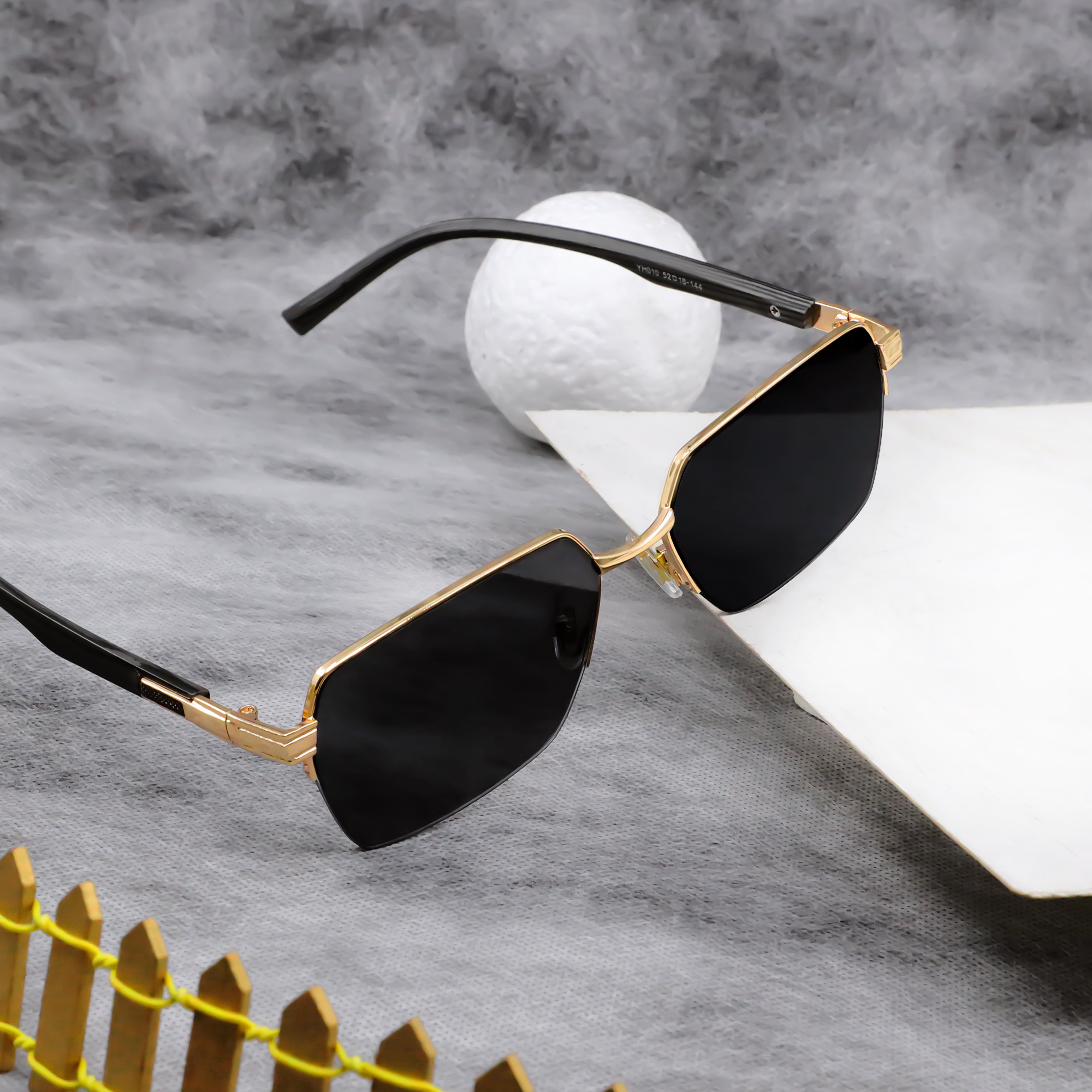 Black and on sale gold square sunglasses