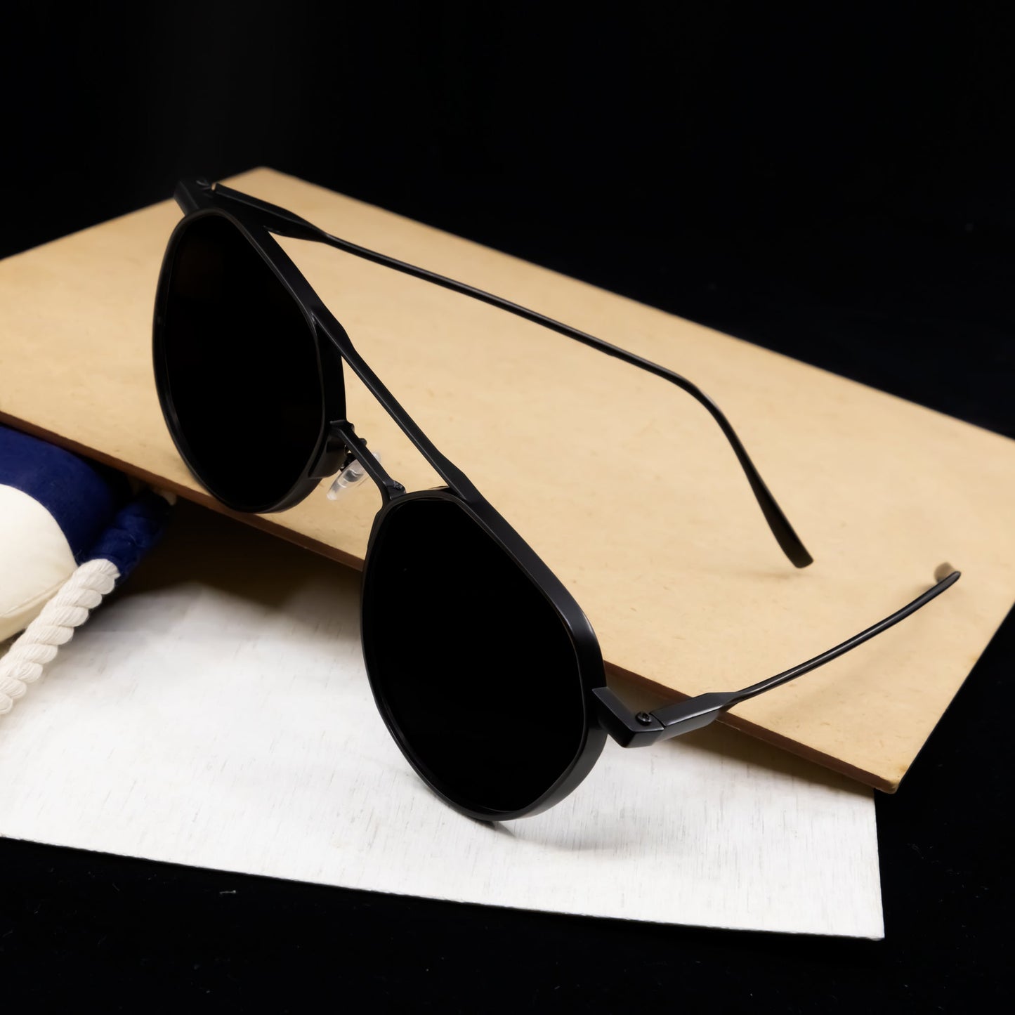 Oustler Black And Black Unisex Sunglasses