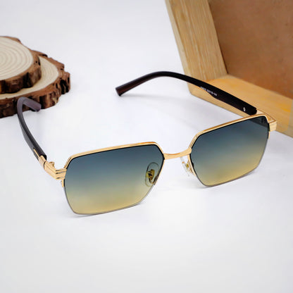 OH 005 Gold And Blue Yellow Premium Sunglasses