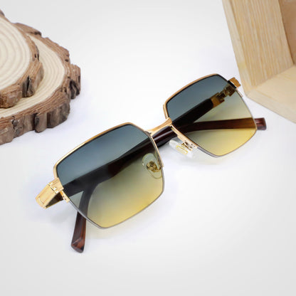 OH 005 Gold And Blue Yellow Premium Sunglasses