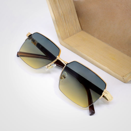 OH 005 Gold And Blue Yellow Premium Sunglasses