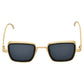 Black And Gold Retro Square Sunglasses