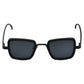 Black And Black Retro Square Sunglasses