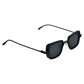 Black And Black Retro Square Sunglasses