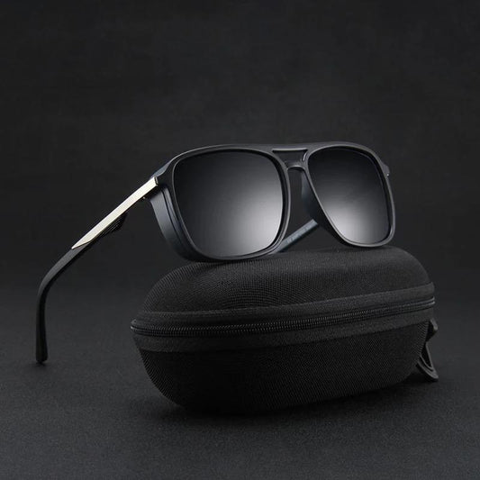 Black Retro Square Sunglasses For Men And Women